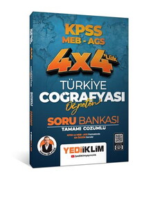 Yediiklim Yayınları 2025 Kpss Coğrafya Öğreten 4*4 Tamamı Çözümlü Soru Bankası-Hakan Bileyen