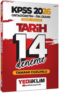Yediiklim Yayınları 2026 KPSS Ortaöğretim Ön Lisans Genel Kültür Tarih Tamamı Çözümlü 14 Deneme