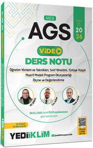 Yediiklim  Yayınları 2026 MEB-AGS ÖYT, SINIF YÖNETIMI, TYMM, PROGRAM OKURYAZARLIĞI, ÖLÇME VE DEĞERLENDIRME VIDEO ANLATIMLI DERS