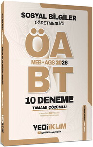 Yediiklim Yayınları AGS ÖABT Sosyal Bilgiler Öğretmenliği Tamamı Çözümlü 10 Deneme Sınavı