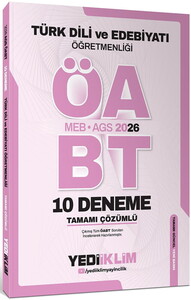Yediiklim Yayınları AGS ÖABT Türk Dili Ve Edebiyatı Öğretmenliği Tamamı Çözümlü 10 Deneme Sınavı