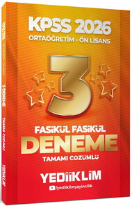 Yediiklim Yayınları 2026 Kpss Ortaöğretim-Önlisans Genel Yetenek Genel Kültür Tamamı Çözümlü 3 Yıldız Fasikül Deneme