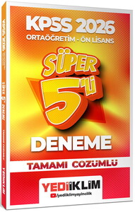 Yediiklim Yayınları 2026 Kpss Ortaöğretim-Önlisans Genel Yetenek Genel Kültür Tamamı Çözümlü Süper 5 Deneme