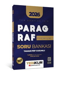 Yediiklim Yayınları 2026 Tüm Adaylar İçin Paragraf Premium Tamamı PDF Çözümlü Soru Bankası