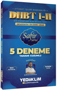 Yediiklim Yayınları DHBT I-II Ortaöğretim - Ön Lisans - Lisans Safir Serisi Tamamı Çözümlü 5 Deneme Sınavı