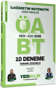 Yediiklim Yayınları MEB AGS ÖABT 2026 İlköğretim Matematik Öğretmenliği Tamamı Çözümlü 10 Deneme