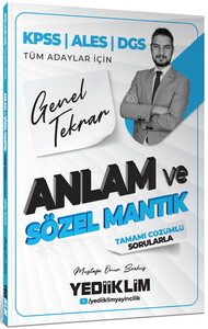 Yediiklim Yayınları 2026 KPSS ALES DGS Tüm Adaylar İçin Anlam ve Sözel Mantık Tamamı Çözümlü Sorularla Genel Tekrar