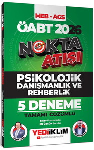 Yediiklim Yayınları 2026 ÖABT MEB - AGS Nokta Atışı Psikolojik Danışmanlık ve Rehberlik Tamamı Çözümlü 5 Deneme