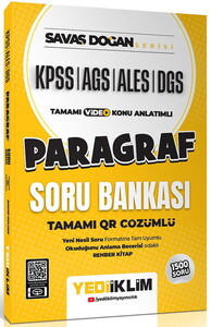 Yediiklim Yayınları KPSS ALES DGS Savaş Doğan Serisi Paragraf Tamamı Video Konu Anlatımlı ve Tamamı QR Çözümlü Soru Bankası