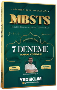 Yediiklim Yayınları Diyanet İşleri Başkanlığı MBSTS Tamamı Çözümlü 7 Deneme   