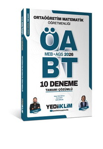 Yediiklim Yayınları MEB AGS ÖABT 2026 Ortaöğretim Matematik Öğretmenliği Tamamı Çözümlü 10 Deneme