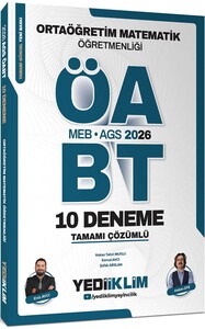 Yediiklim Yayınları MEB AGS ÖABT 2026 Ortaöğretim Matematik Öğretmenliği Tamamı Çözümlü 10 Deneme