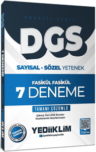 Yediiklim Yayınları 2026 DGS Prestij Serisi Sayısal Sözel Yetenek Tamamı Çözümlü Fasikül Fasikül 7 Deneme