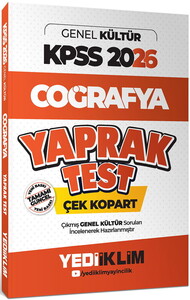Yediiklim Yayınları 2026 KPSS-AGS Genel Kültür Coğrafya Çek Kopart Yaprak Test