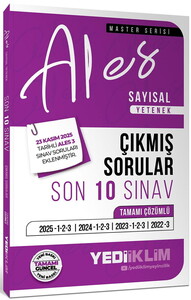 Yediiklim  Yayınları 2026 ALES Sayısal Yetenek Tamamı Çözümlü Son 10 Sınav Çıkmış Sorular (23 Kasım 2025 Ales-3 Ekli)