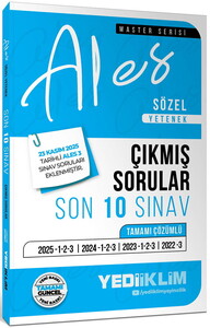 Yediiklim  Yayınları 2026 ALES Sözel Yetenek Tamamı Çözümlü Son 10 Sınav Çıkmış Sorular (23 Kasım 2025 Ales-3 Ekli)