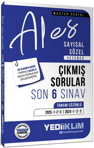 Yediiklim Yayınları 2026 ALES  Sayısal Sözel Yetenek Tamamı Çözümlü Son 6 Sınav Çıkmış Sorular (23 Kasım 2025 Ales-3 Ekli)
