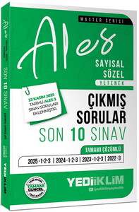 Yediiklim Yayınları 2026 ALES  Sayısal Sözel Yetenek Tamamı Çözümlü Son 10 Sınav Çıkmış Sorular (23 Kasım 2025 Ales-3 Ekli)
