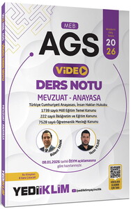 Yediiklim  Yayınları 2026 MEB-AGS MEVZUAT VE ANAYASA VIDEO ANLATIMLI DERS NOTU